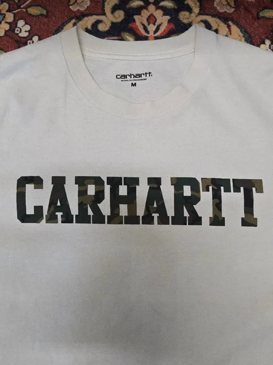 칼하트 CARHARTT 카모 빅 로고 반팔 티셔츠 (M) 상품이미지4