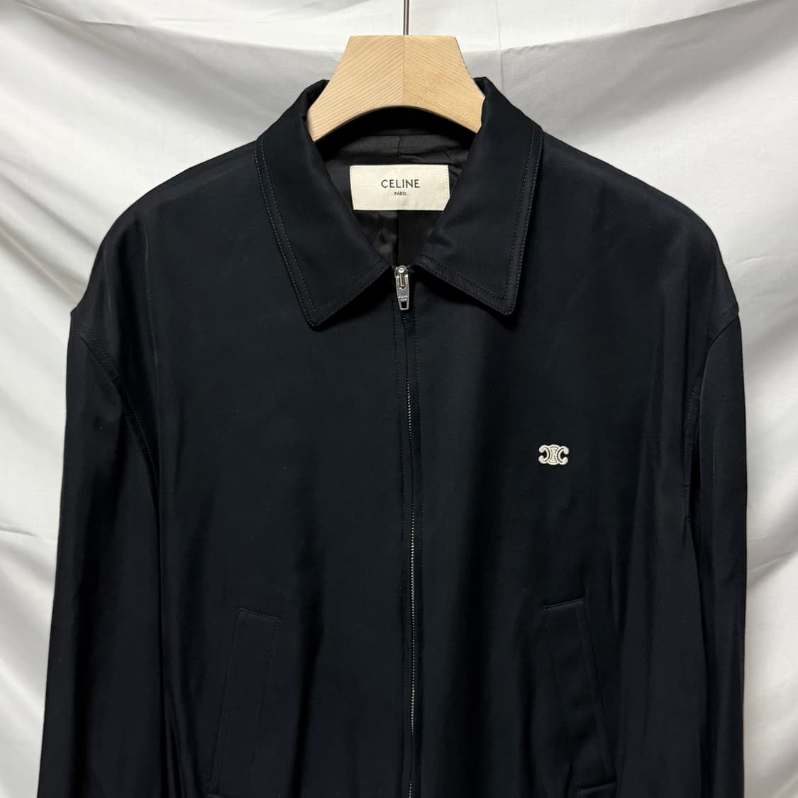 [S+급/52] 셀린느 트리옹프 비스코스 트윌 블루종 자켓 상품이미지2