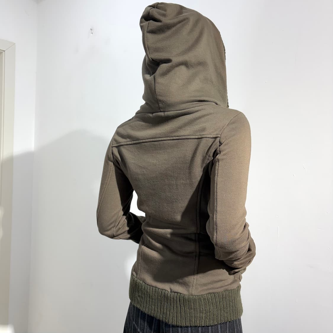 Livin alone  y2k 카키 니트 후드집업 상품이미지5