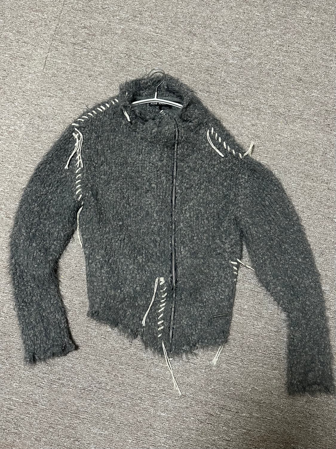 HARLOW DAMAGED KNIT JACKET atb1388w(GREY 상품이미지3