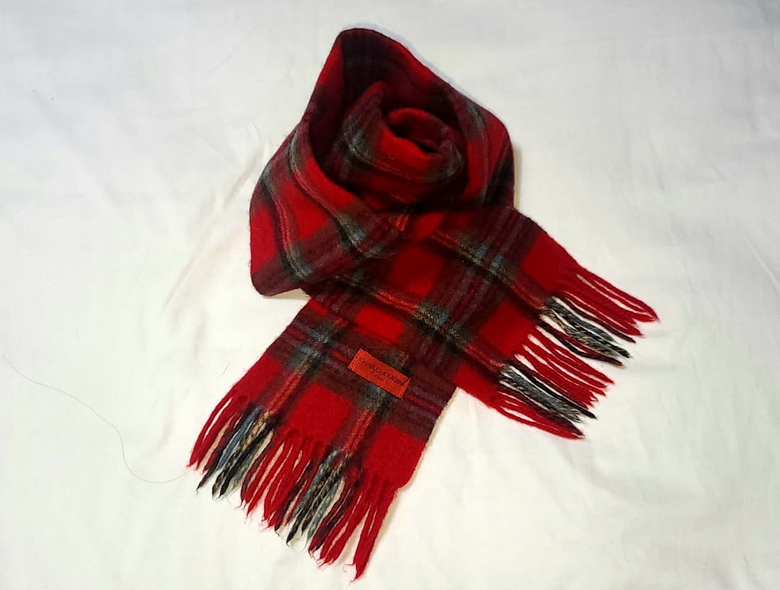 Charles Jourdan 샤를 쥬르당 레드 체크 울 머플러 상품이미지1