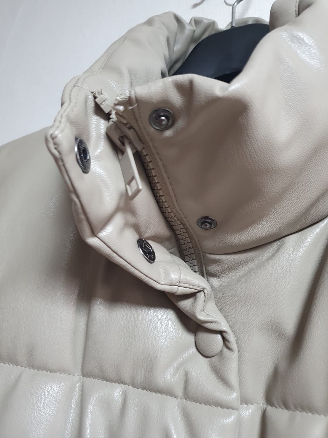 택포 자라 패딩조끼 모카 레더 하이넥 S 상품이미지6