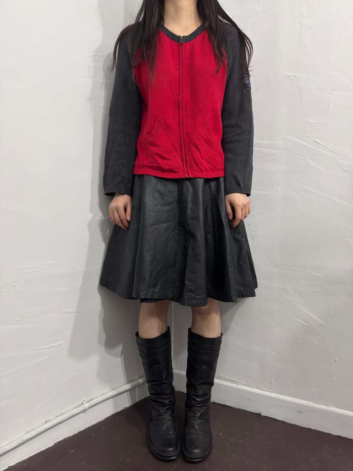 voslenza leather midi skirt 상품이미지2