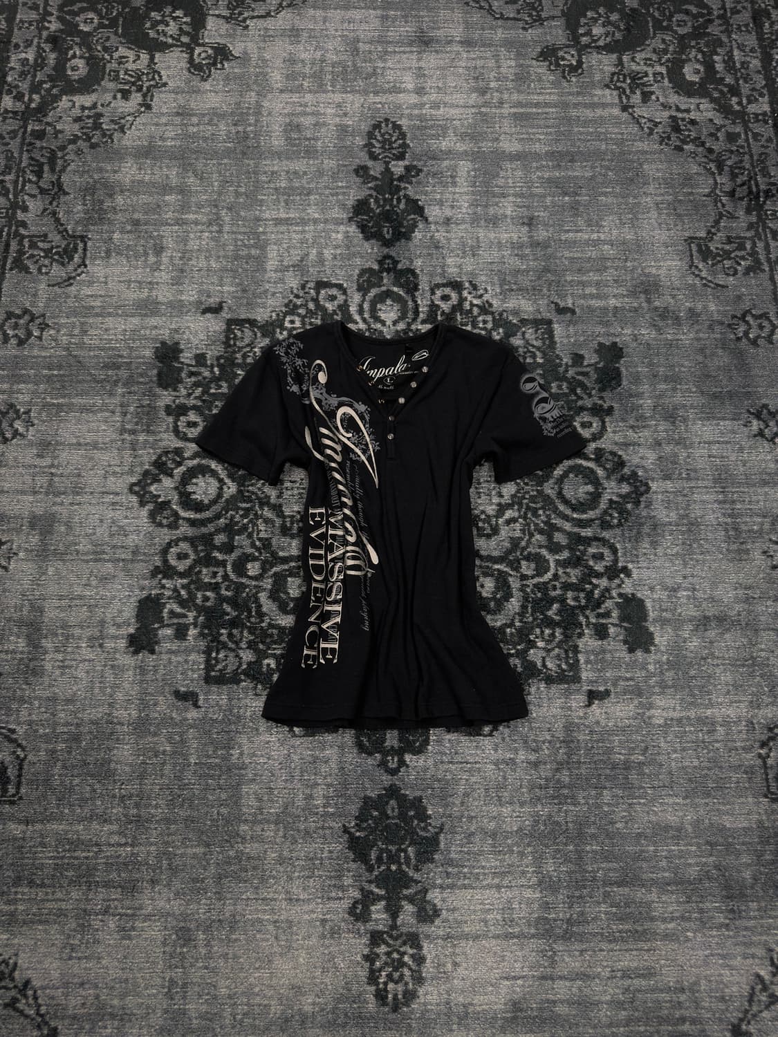 Impala 00s vkei lettering ribbed top 상품이미지1