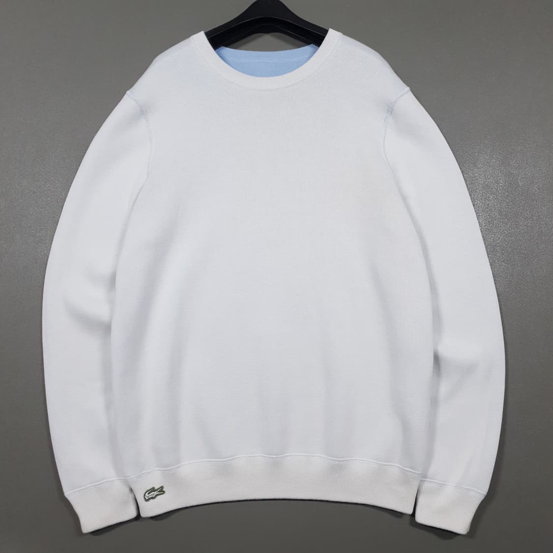 M (95) 라코스테 라이브 신형 양면 리버서블 크록 니트 스웨터 희귀 상품이미지4