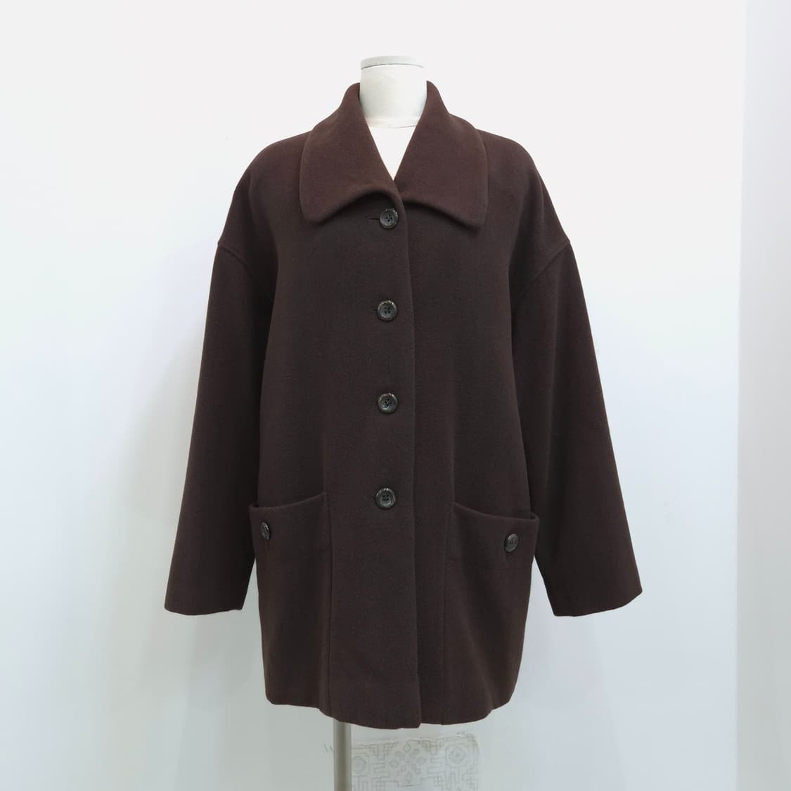 울100% 클래식 브라운 오버핏 코트 상품이미지1