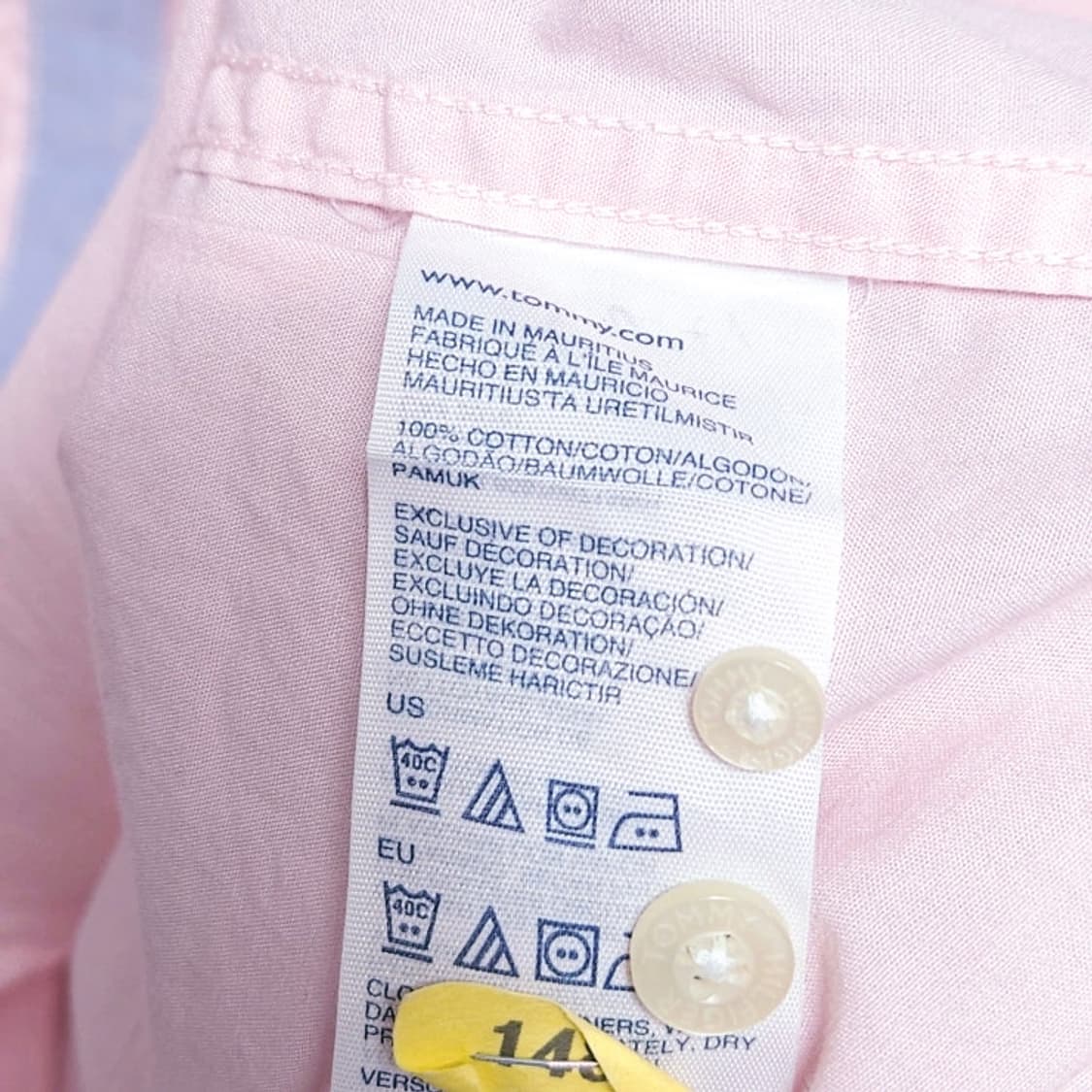 100~105 TOMMY 타미 힐피거 셔츠 핑크 상품이미지4