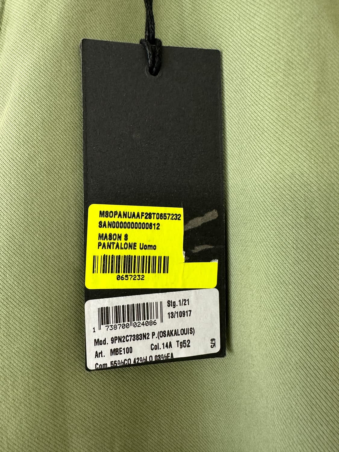 메이슨(Mason’s) / 슬림핏팬츠 / 35 / 새상품 상품이미지9