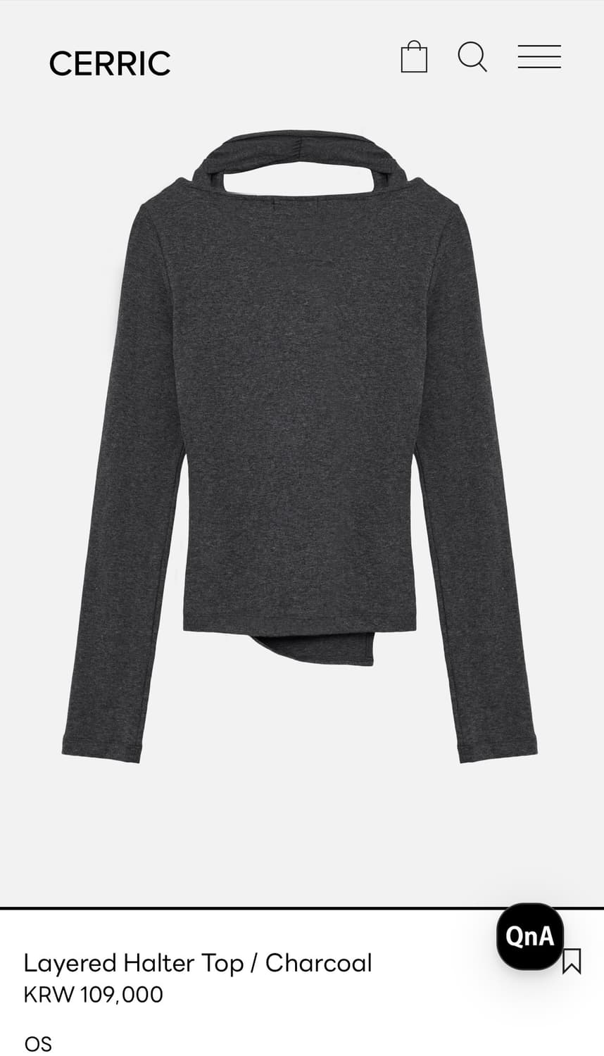 세릭 CERRIC 차콜 레이어드 홀터넥 탑 상품이미지2