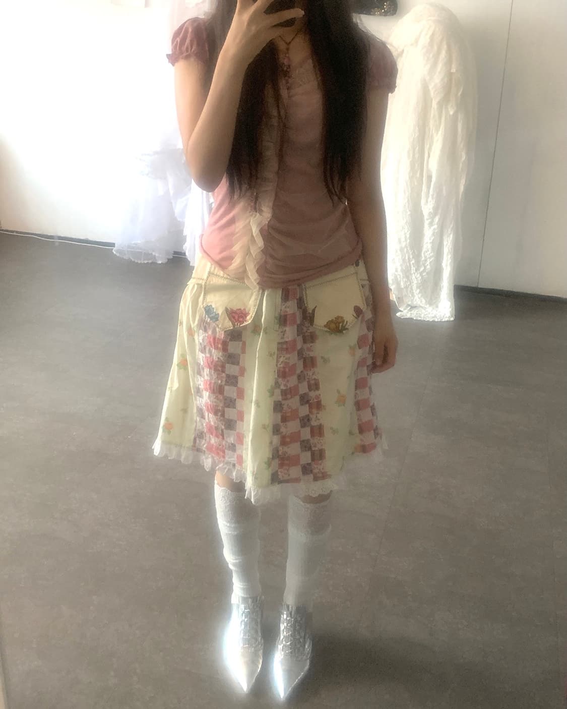 patchwork midi skirt 상품이미지4