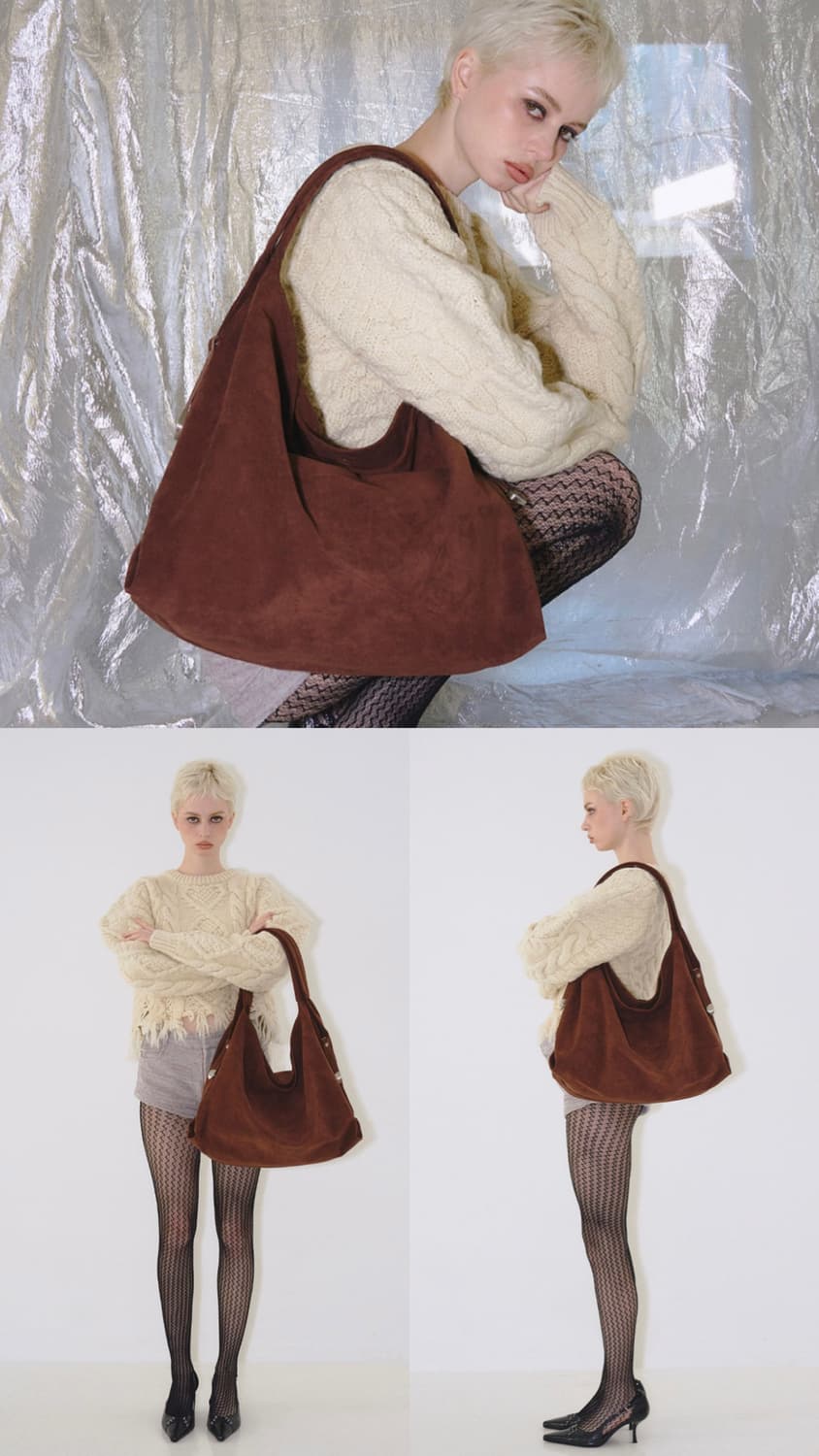 샌드뮤지엄 호보백 suede brown cactus hobo bag 상품이미지2