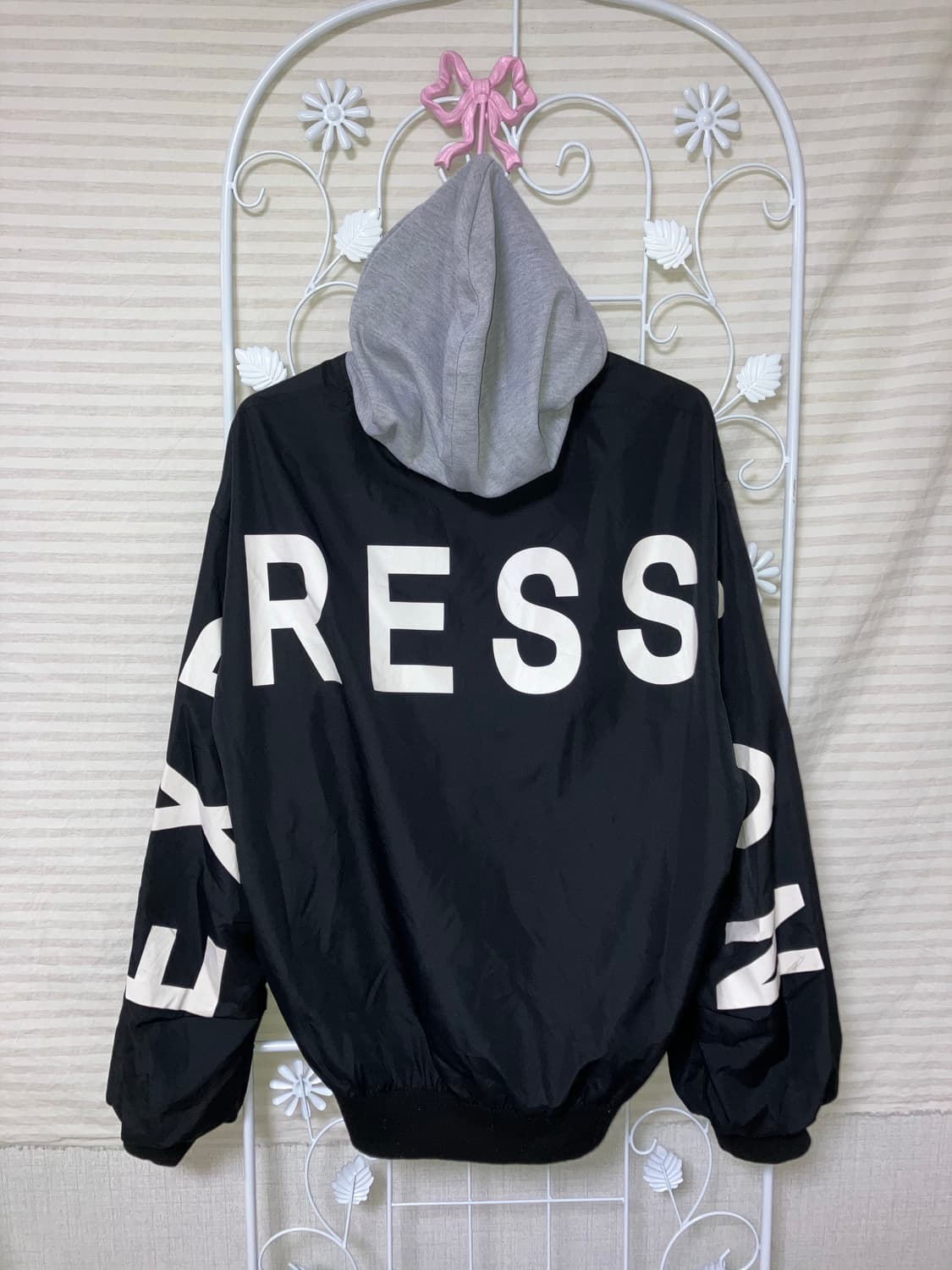 빈티지 블랙 후드 블루종 y2k 스트릿 갸루 펑키 일본빈티지535 fab 상품이미지1