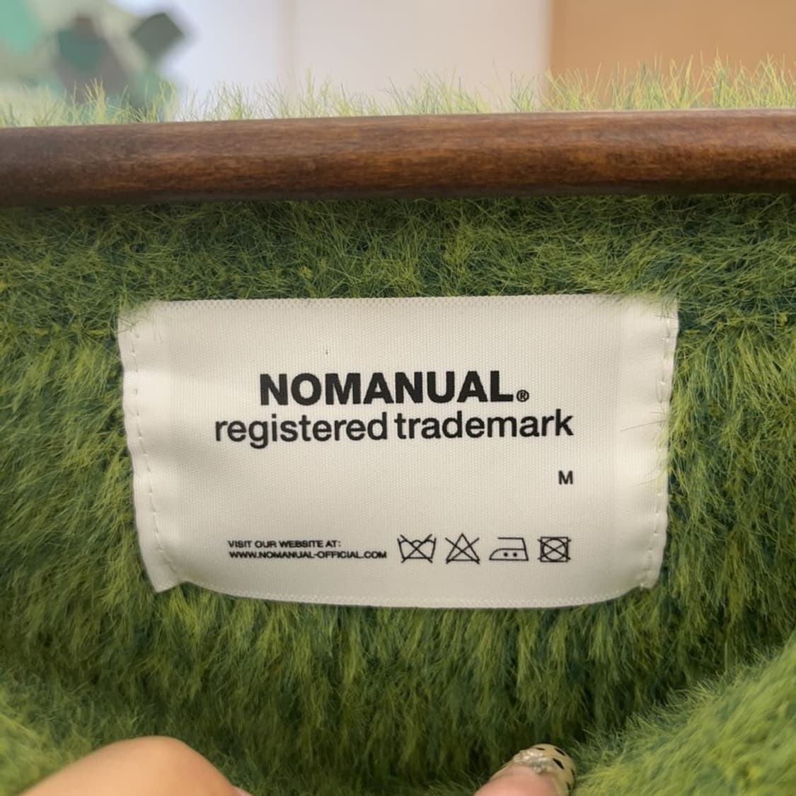 노매뉴얼 캐주얼 오버핏 올리브그린 헤어리 니트 M C09702 상품이미지5