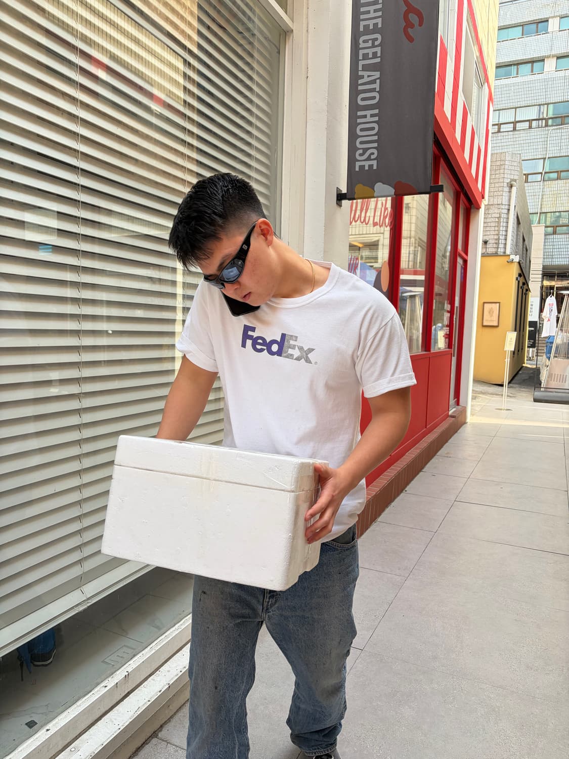 90’s FedEx print corporate logo T-shirt  상품이미지1