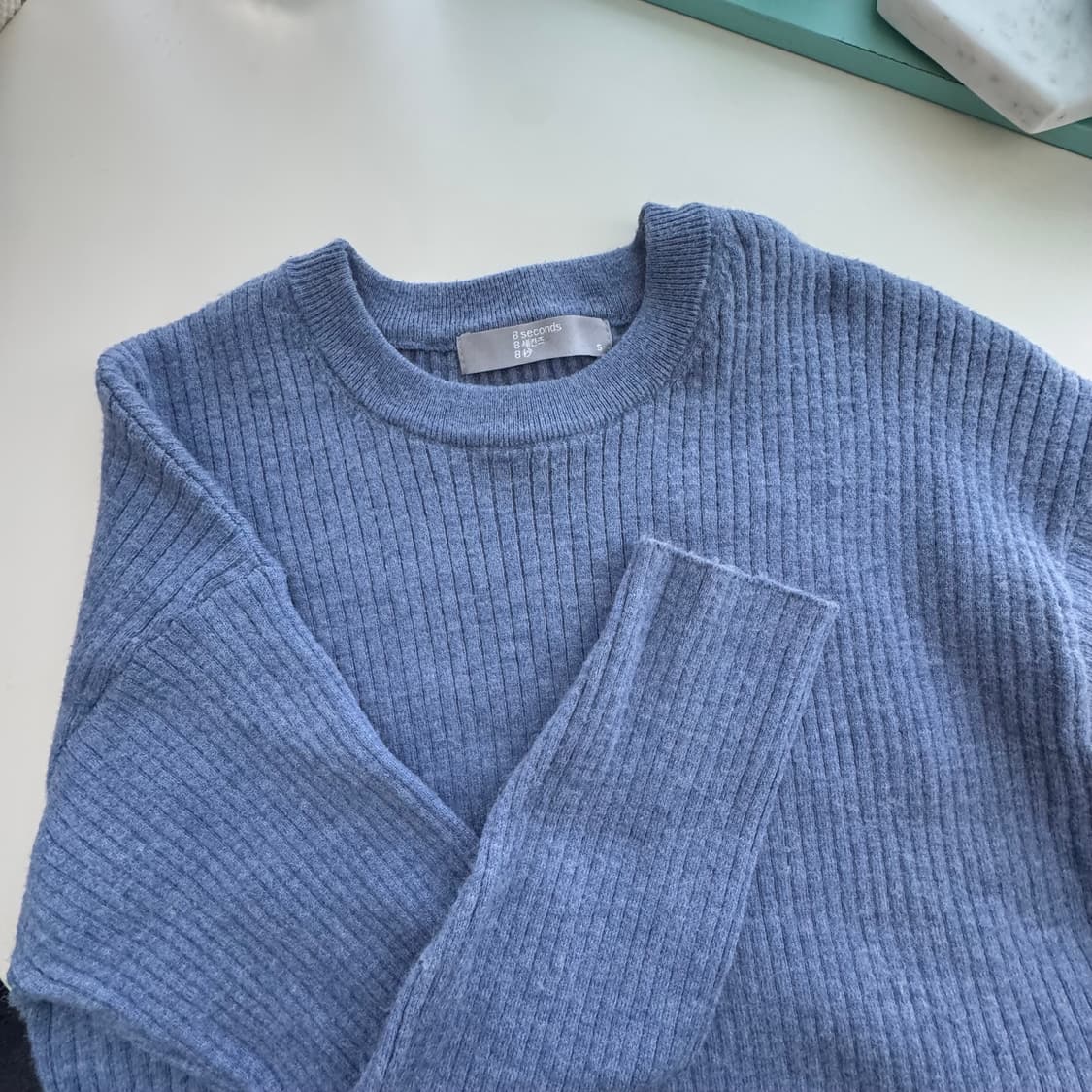 8세컨즈 스카이블루 니트 티셔츠 상품이미지6