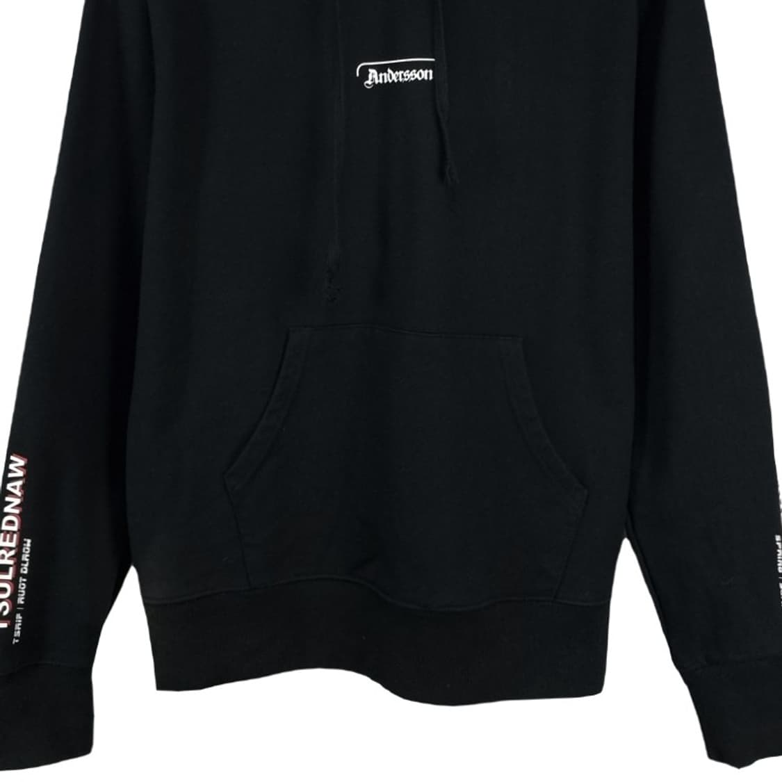 [앤더슨벨] 그래픽 프린팅 오버핏 후드티 블랙 M19007 상품이미지5