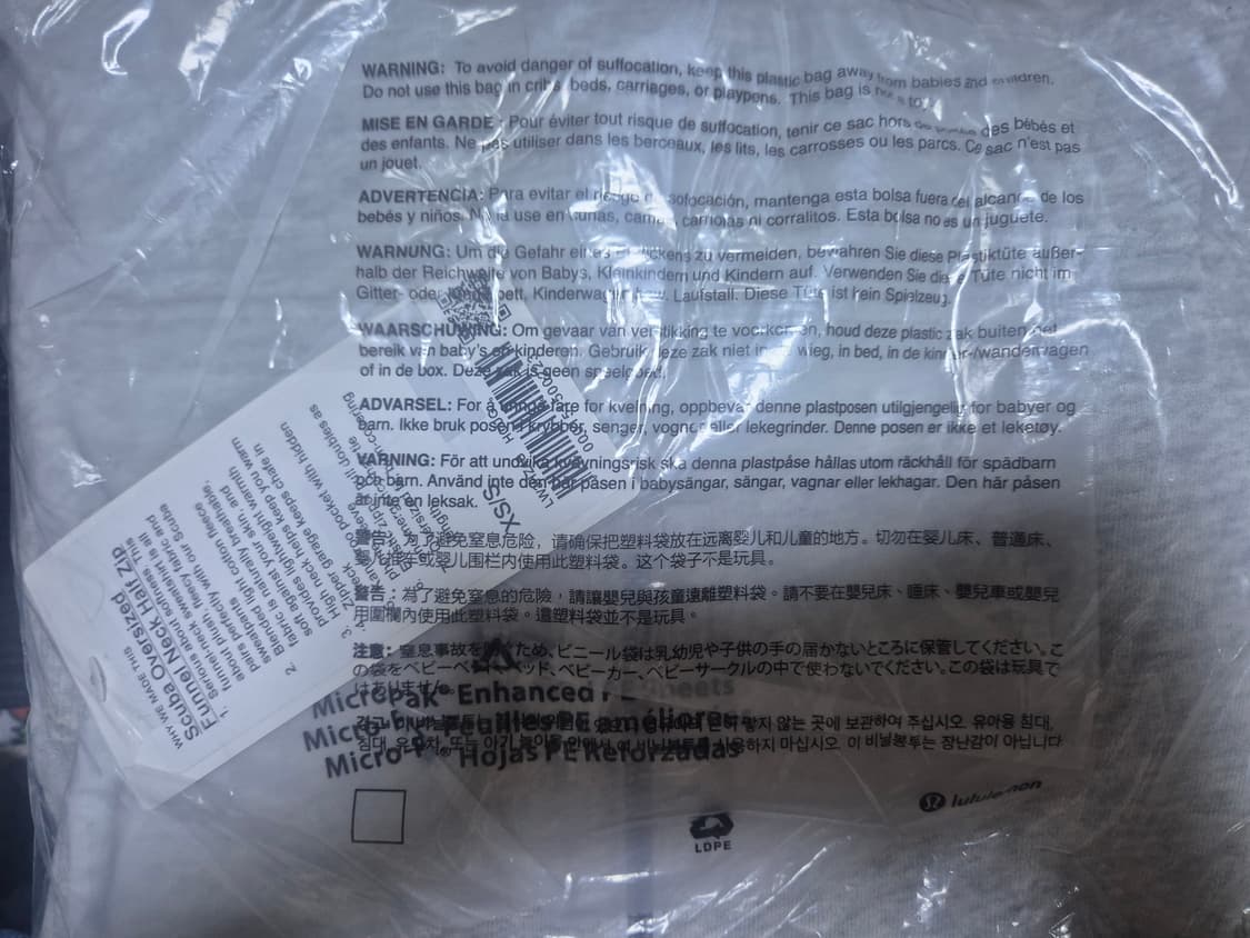 (새상품) 룰루레몬 스쿠바 오버사이즈 퍼널넥 라이트그레이 상품이미지5