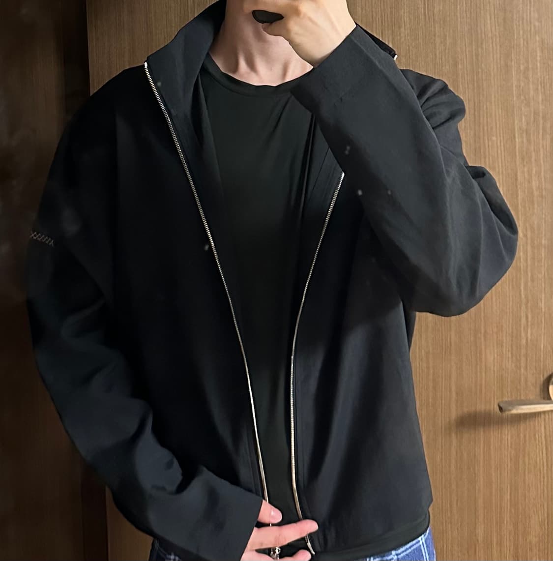 준느 J44 워싱 블랙 집업 자켓 상품이미지2