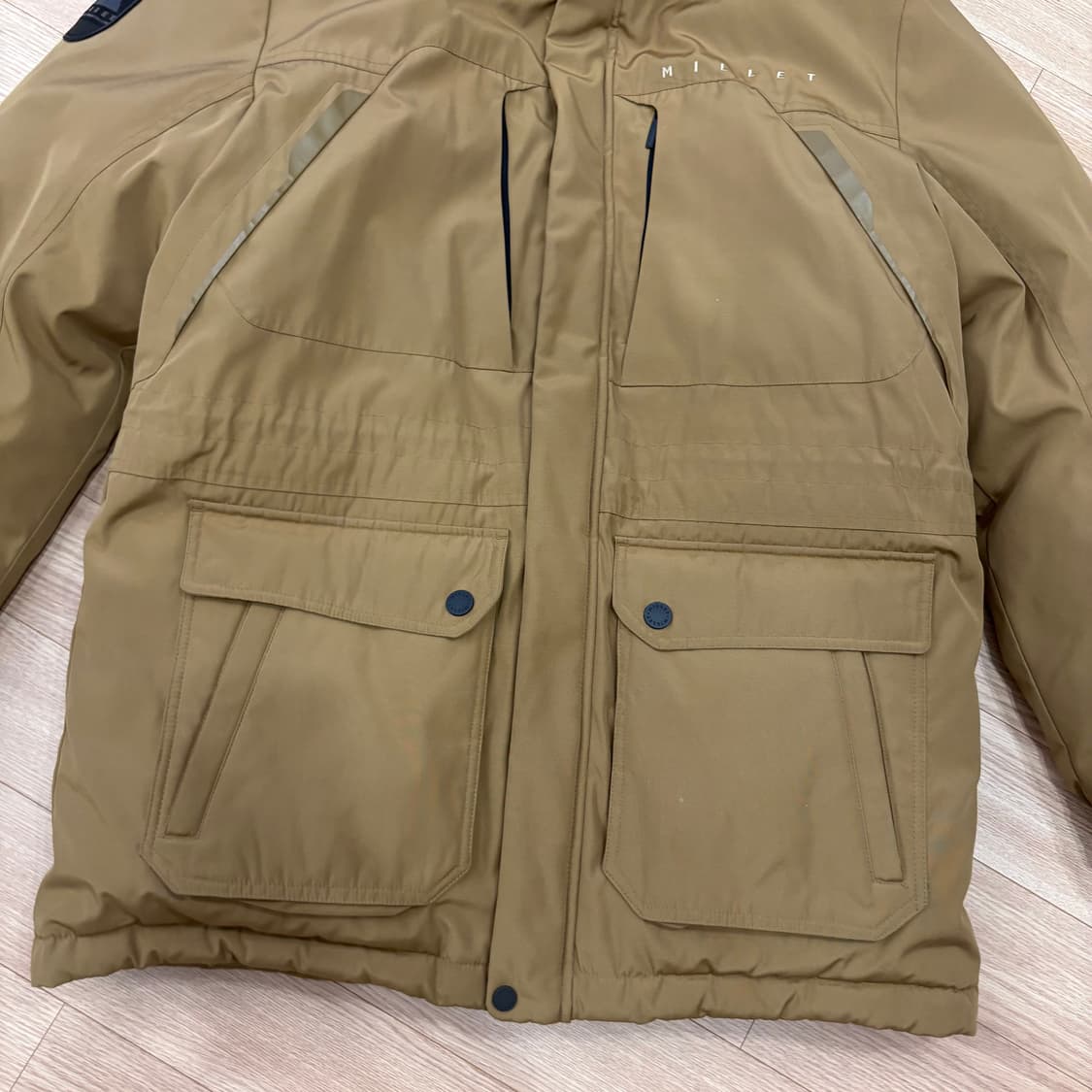 밀레 남성 다운 패딩 105 카키 상품이미지2