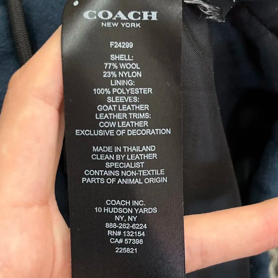 코치 남성 고트 소가죽 레더 암 울 자켓 (M) 100 상품이미지4