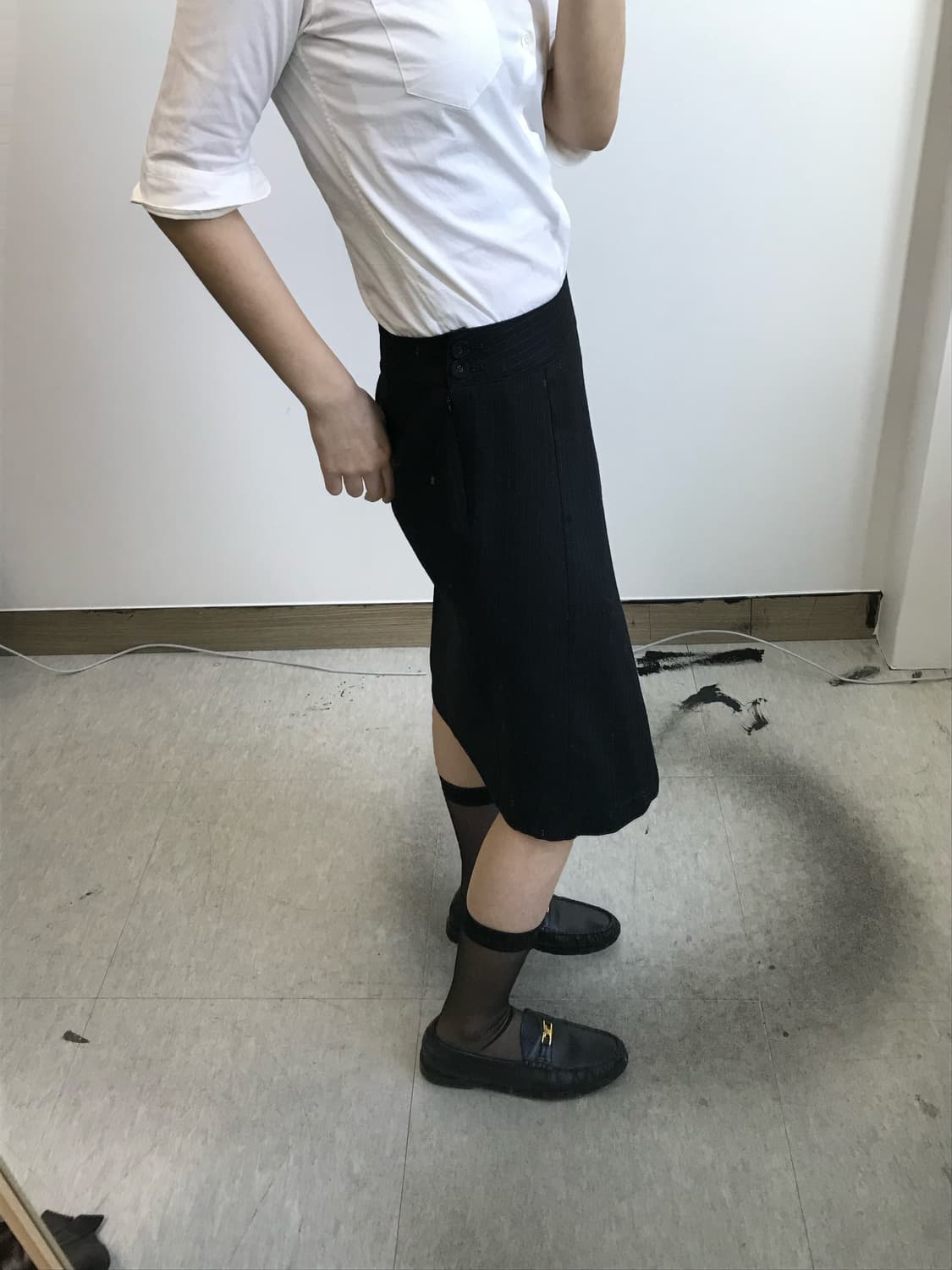 빈티지 스트라이프 미디 스커트 상품이미지2