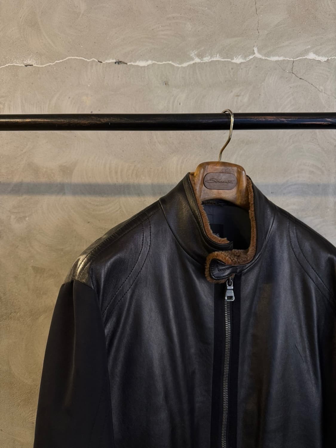 휴고보스 램스킨 싱글라이더 자켓 남성100 상품이미지3