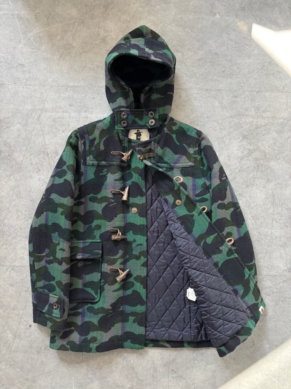  Bape 베이프 그린 카모플라주 더플 코트  ﻿ 상품이미지7