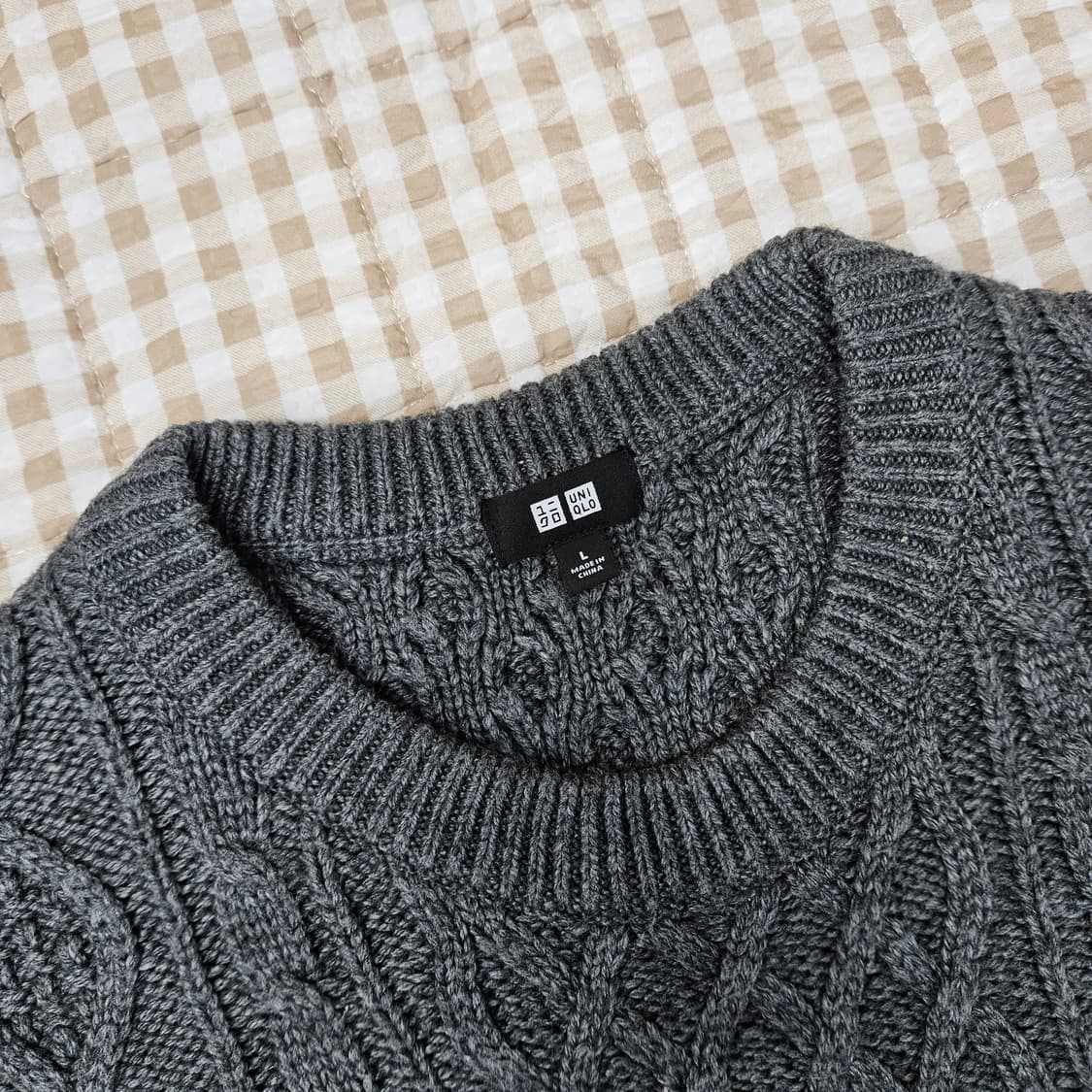 유니클로 케이블 울 니트 남자100~105 상품이미지2