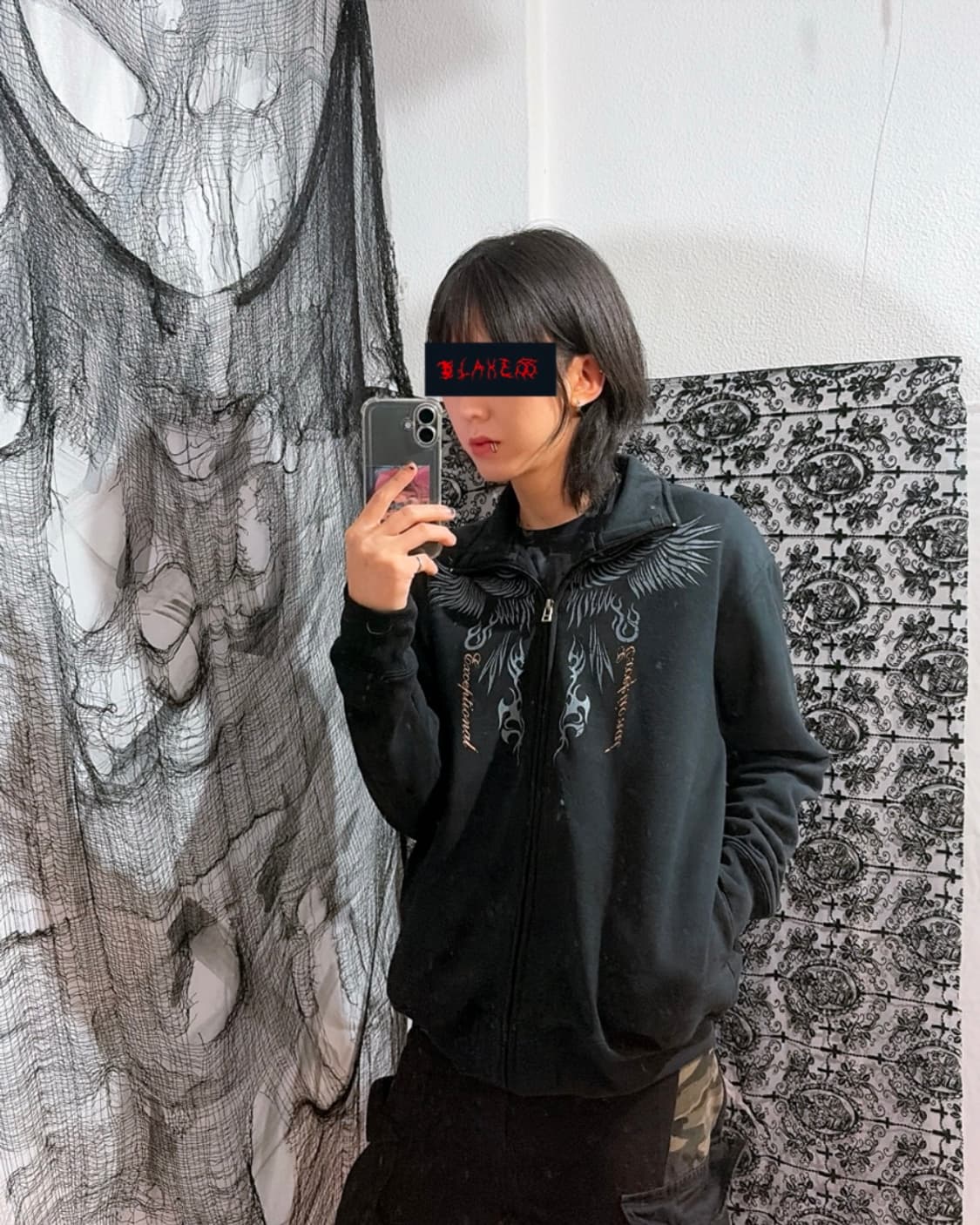 00's Gothic wing lettering jersey unisex 상품이미지6