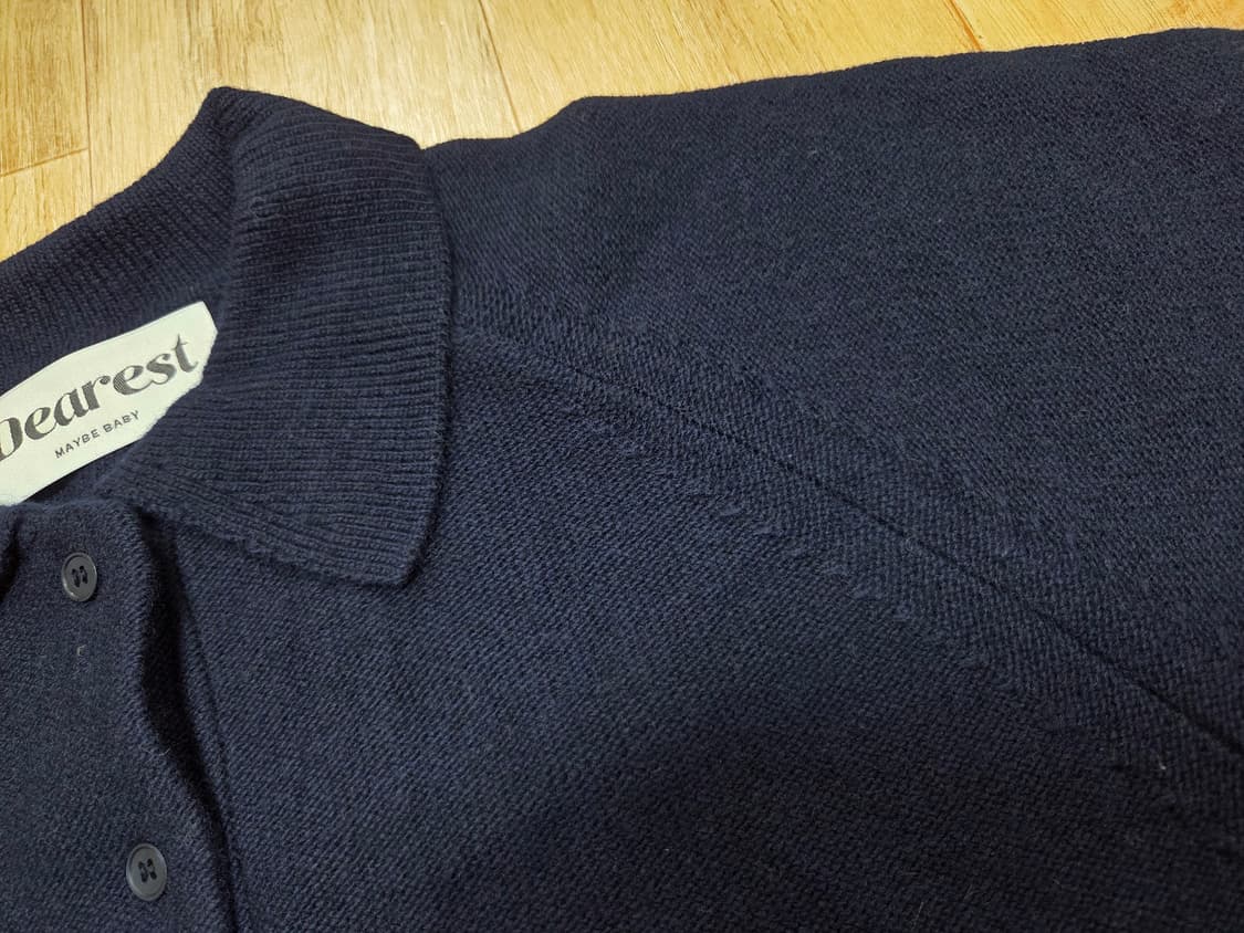메이비베이비(MAYBEBABY) 디어리스트 네이비 카라 니트원피스 새상품 상품이미지3