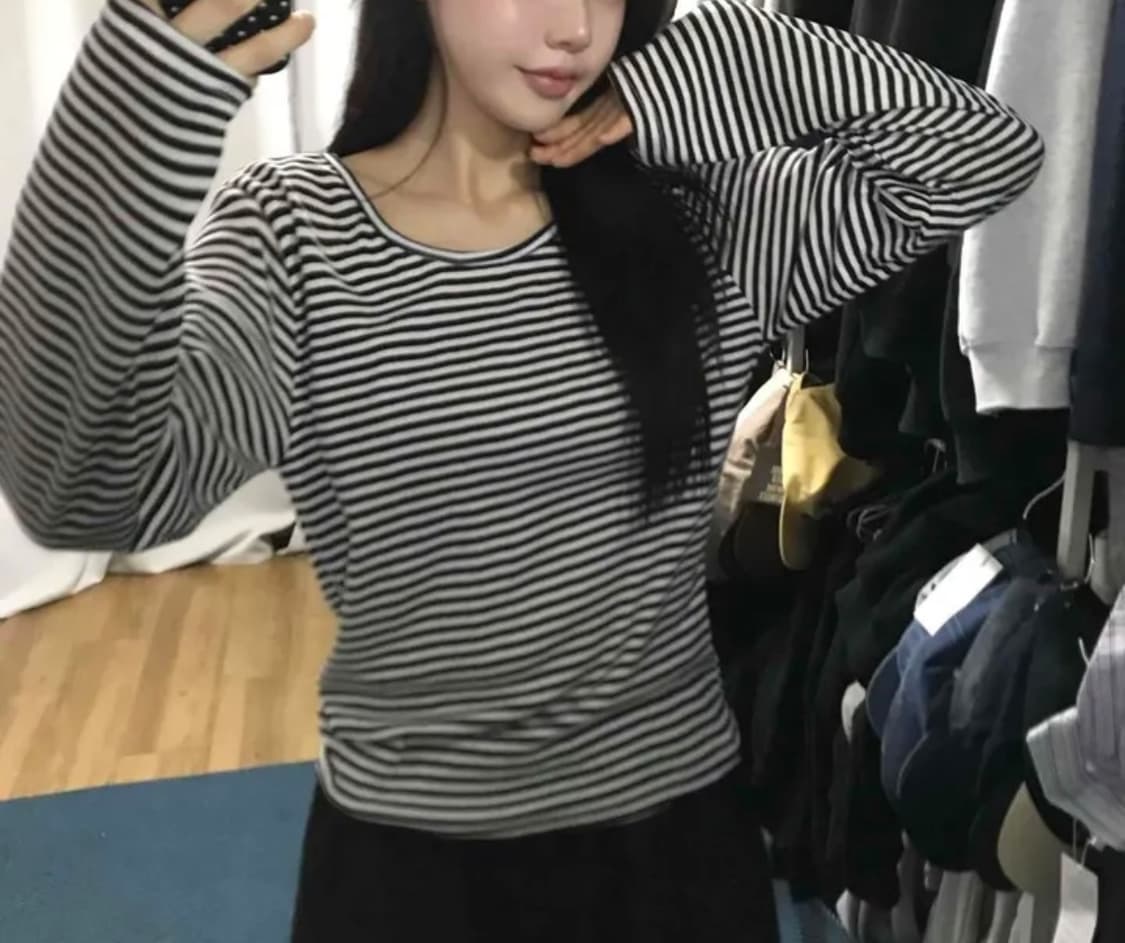 에이블리 느좋 줄무늬티 상품이미지1