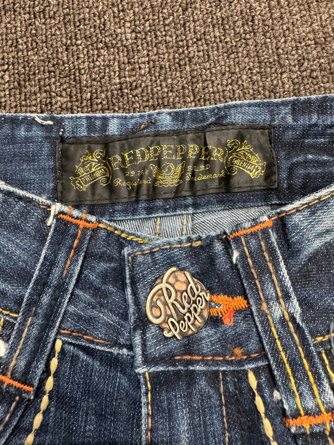 24)레드페퍼 빈티지 Y2K 패치 로우라이즈 데님팬츠 상품이미지4