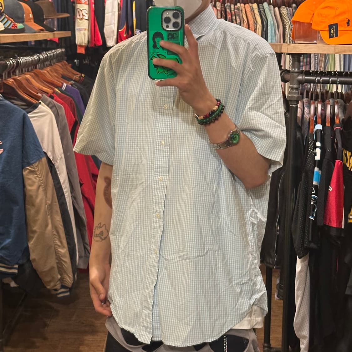 [HI] 폴로 랄프로렌 반팔 셔츠 체크블루 상품이미지3