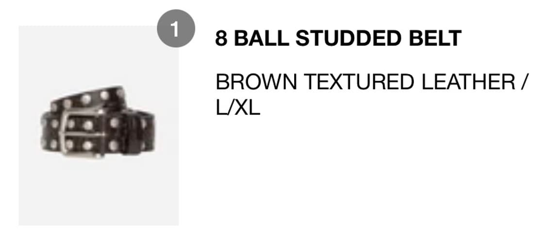 [L/XL] 스투시 8볼 스터드 벨트 상품이미지3