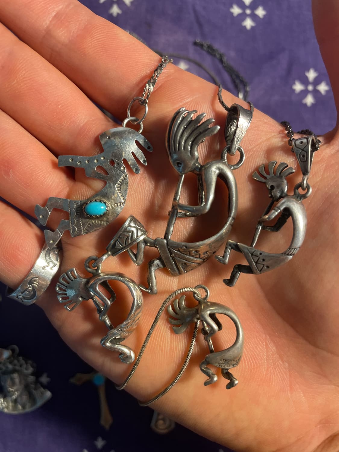 Navajo 925 Silver Kokopelli Necklace 상품이미지9