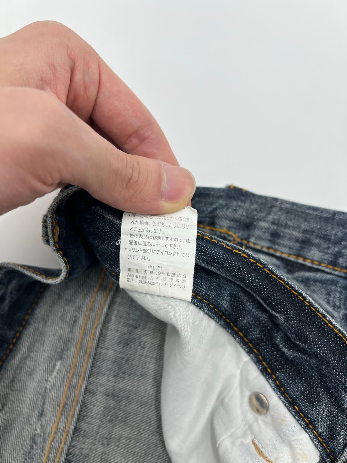 빈티지 인디언 스컬 자수 데님숏츠 상품이미지5