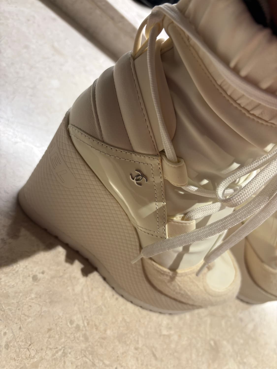 샤넬 CHANEL G35284 가죽 울 플랫폼 부츠 정품 상품이미지6