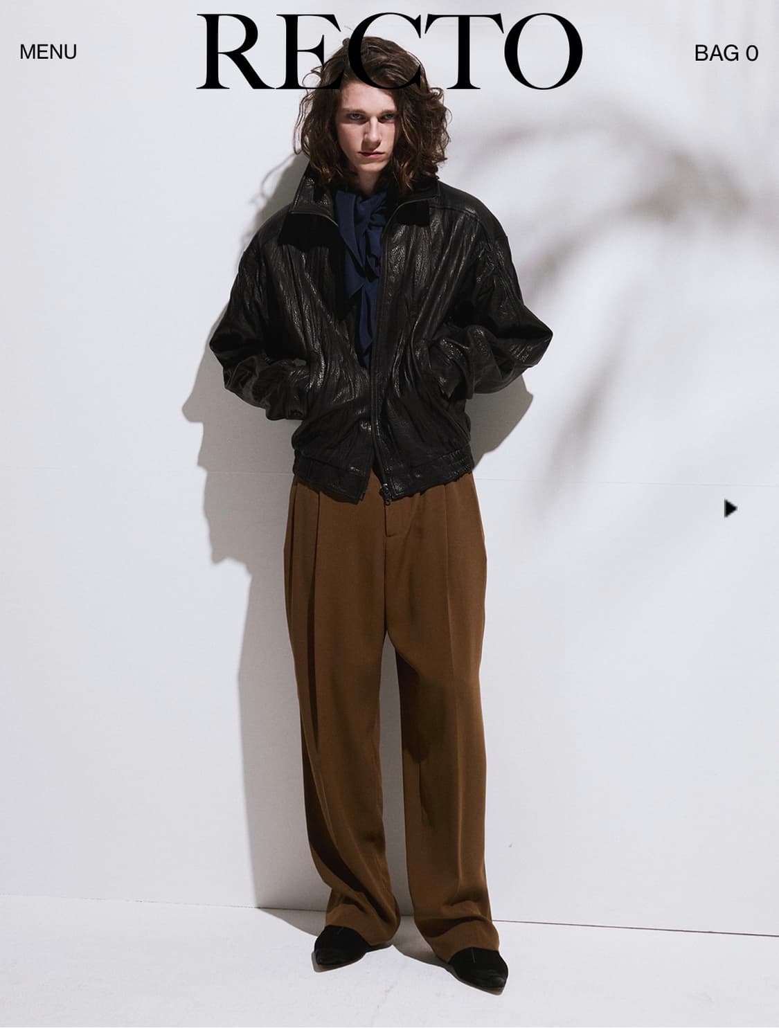 새상품 렉토 26ss 하이넥 레더 자켓 상품이미지1