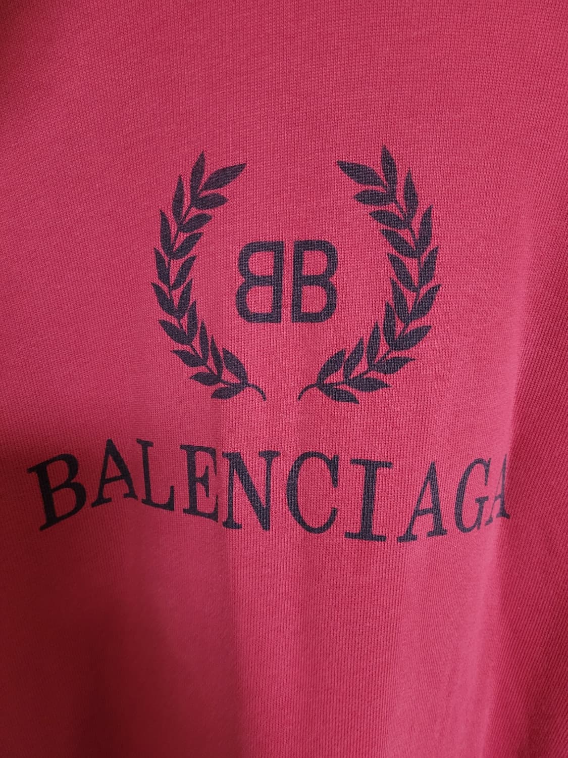 발렌시아가 버건디 월계수 오버핏 후드티셔츠 S #1021 상품이미지3