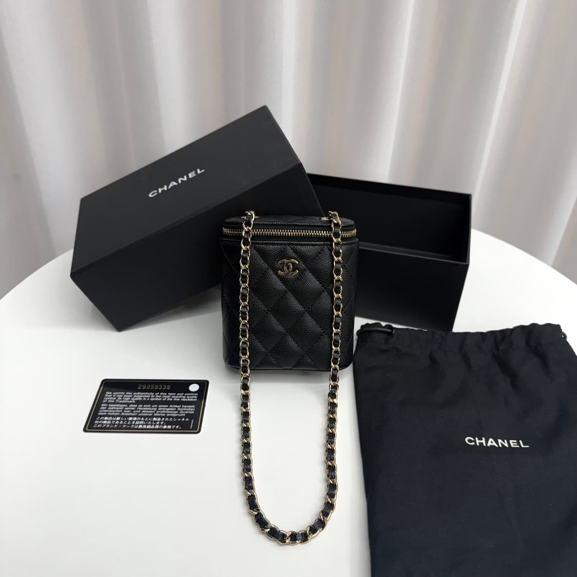 [정품] 샤넬 베니티 체인 크로스백 캐비어 블랙 상품이미지1