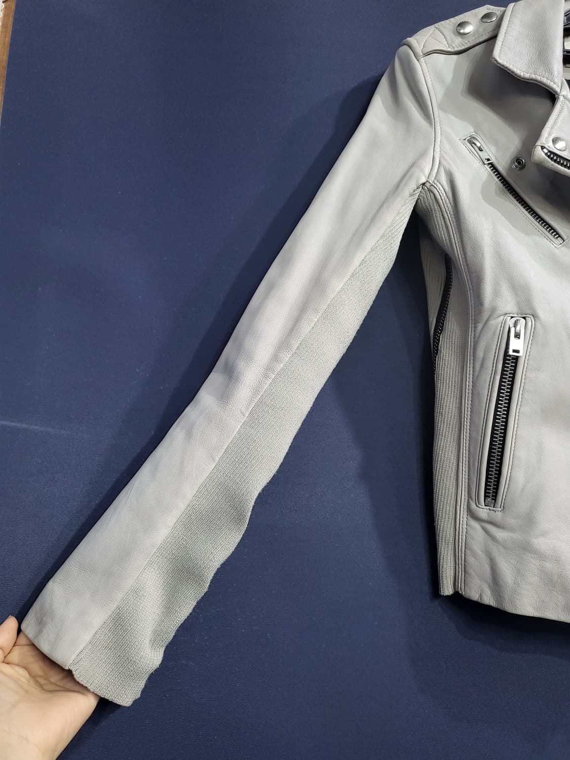 이로 양가죽 니트자켓 상품이미지3