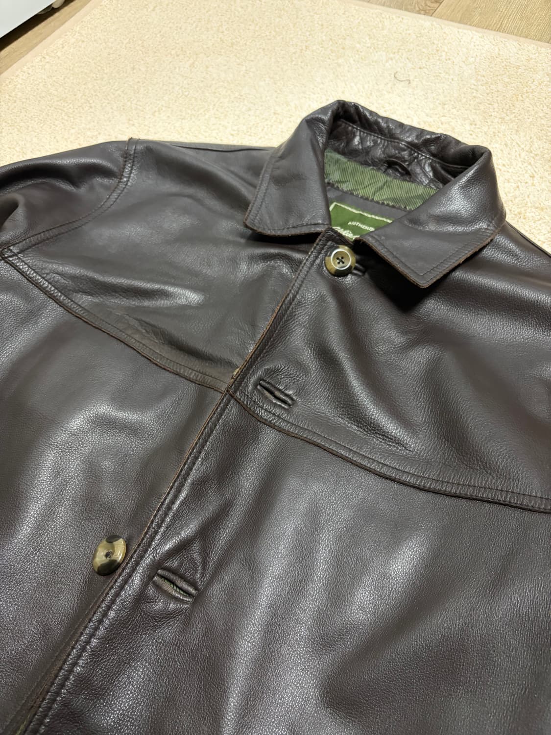 L) 에디바우어 레더 카코트 브라운 올드갭 카코트 상품이미지3