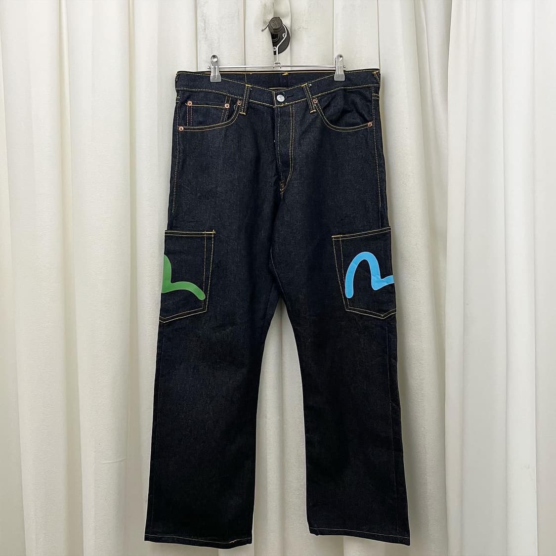 에비수 진청 멀티포켓 2007 생지 데님 팬츠 상품이미지1