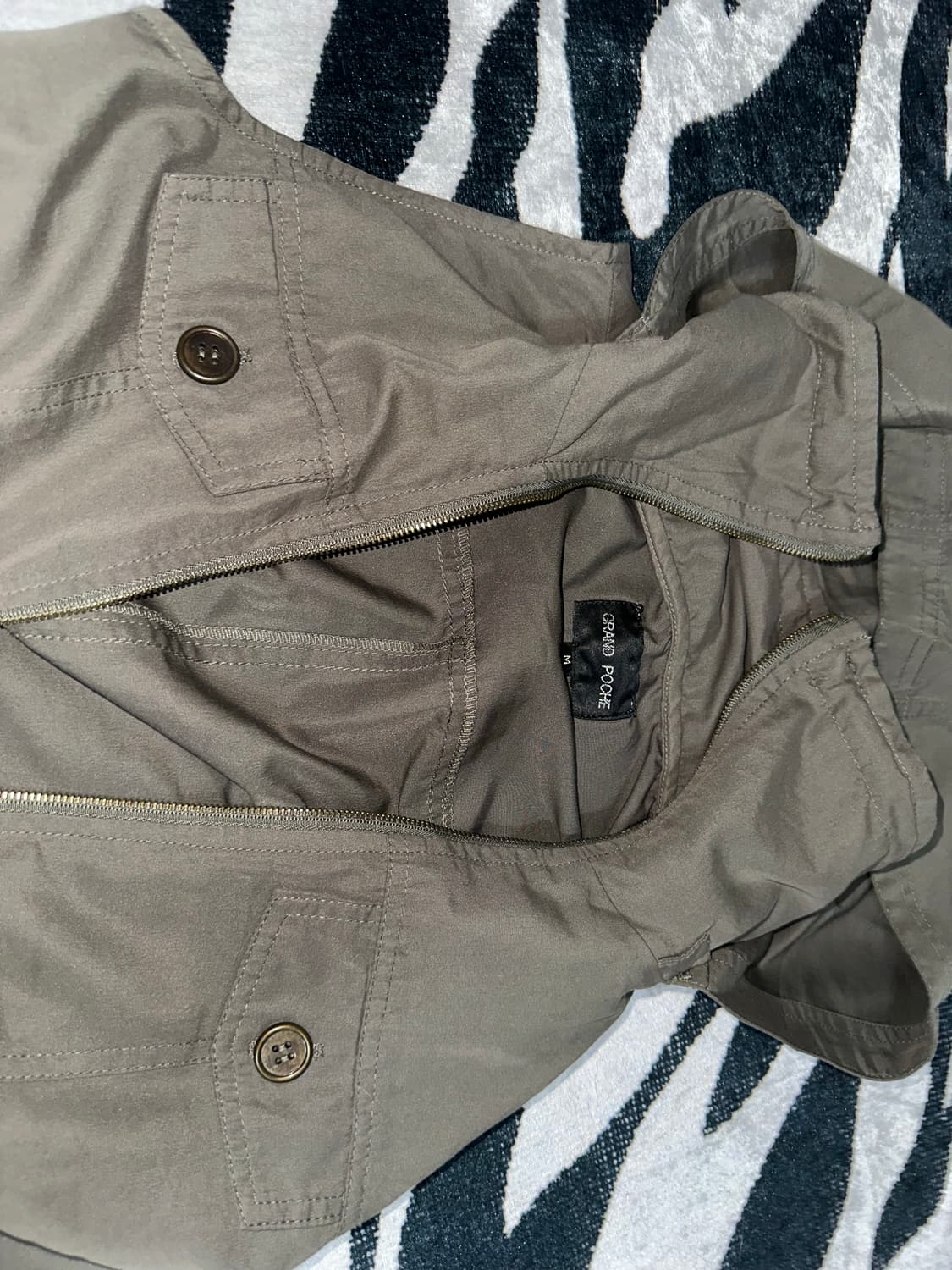 일본빈티지 y2k 그런지페어리 십자가 카키야상조끼 오네갸루파우닝133 상품이미지5