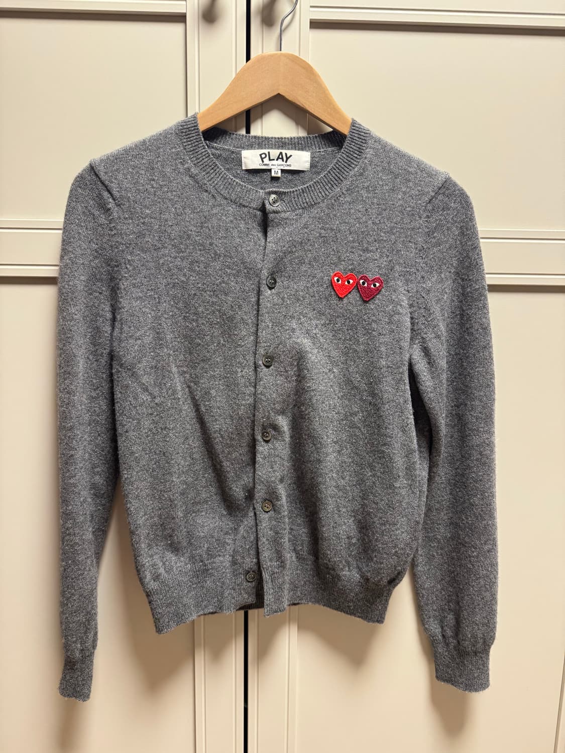 [정품] 꼼데가르송 더블하트 니트 가디건 M사이즈 새상품급 상품이미지1