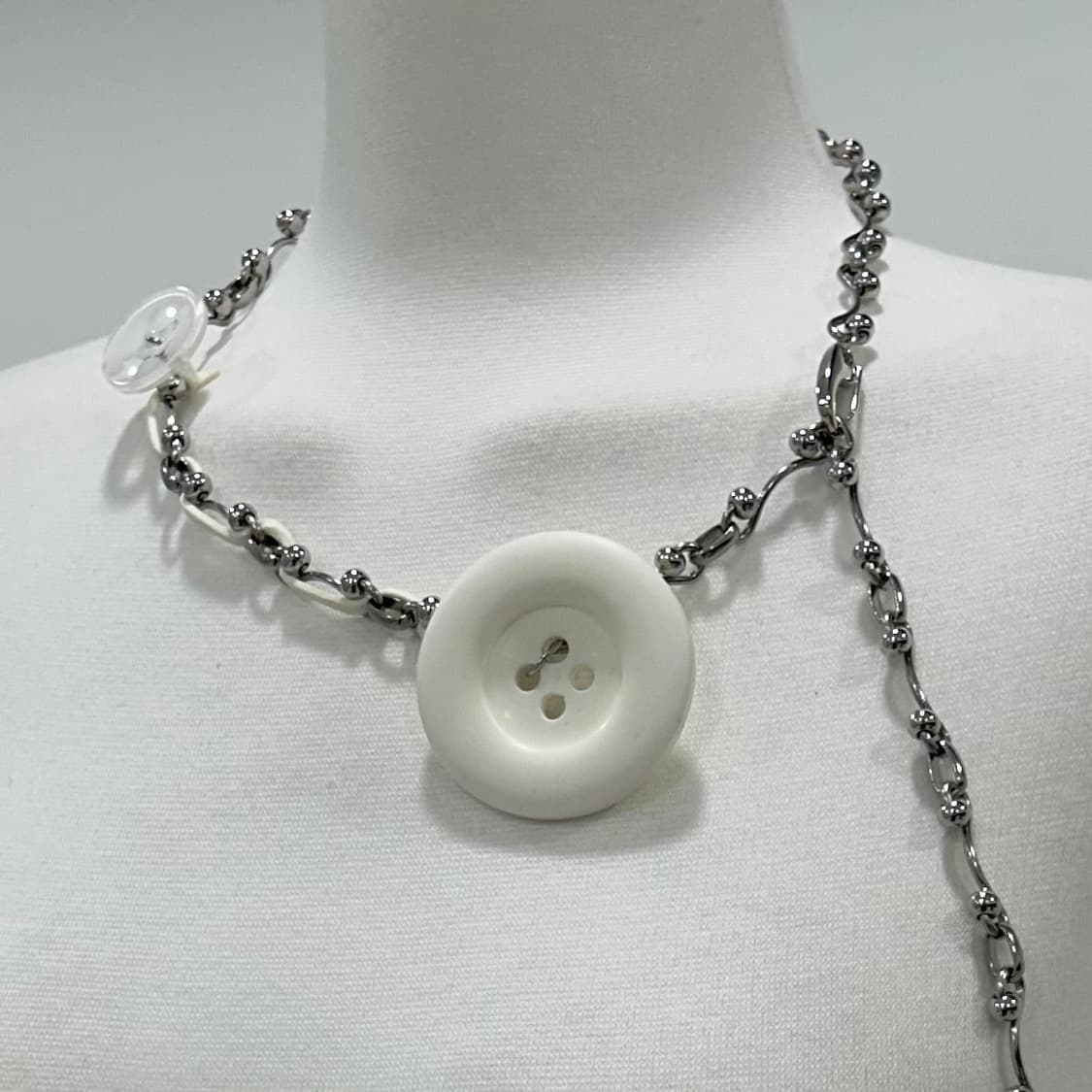 White button layered necklace 상품이미지10