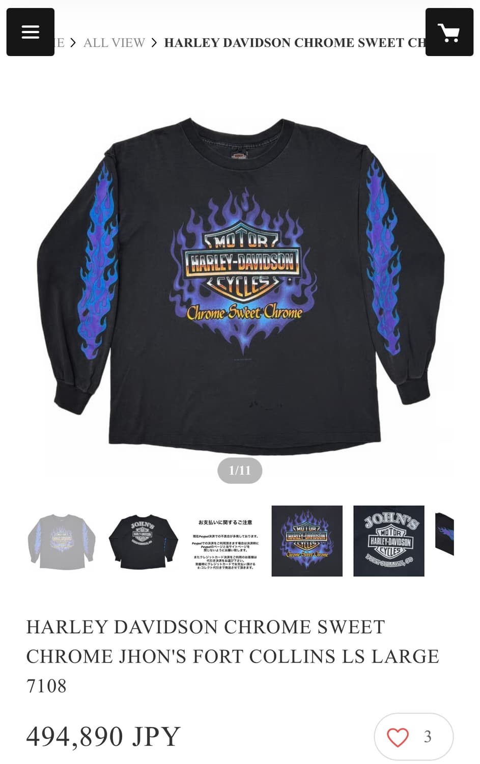 할리데이비슨 크롬스윗크롬 롱슬리브 상품이미지9