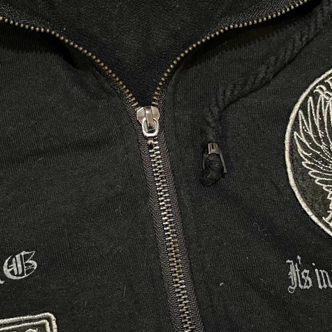 Oggetto 오게토 가오리핏 해골패치 후드집업 펑크y2k갸루 상품이미지5