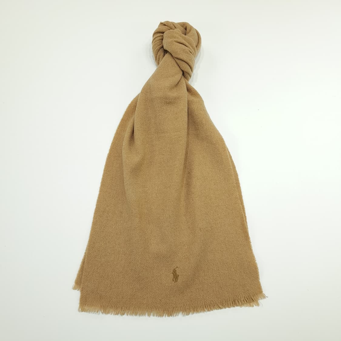 MX195 폴로 랄프로렌 카멜브라운 메리노울 목도리 머플러 상품이미지1