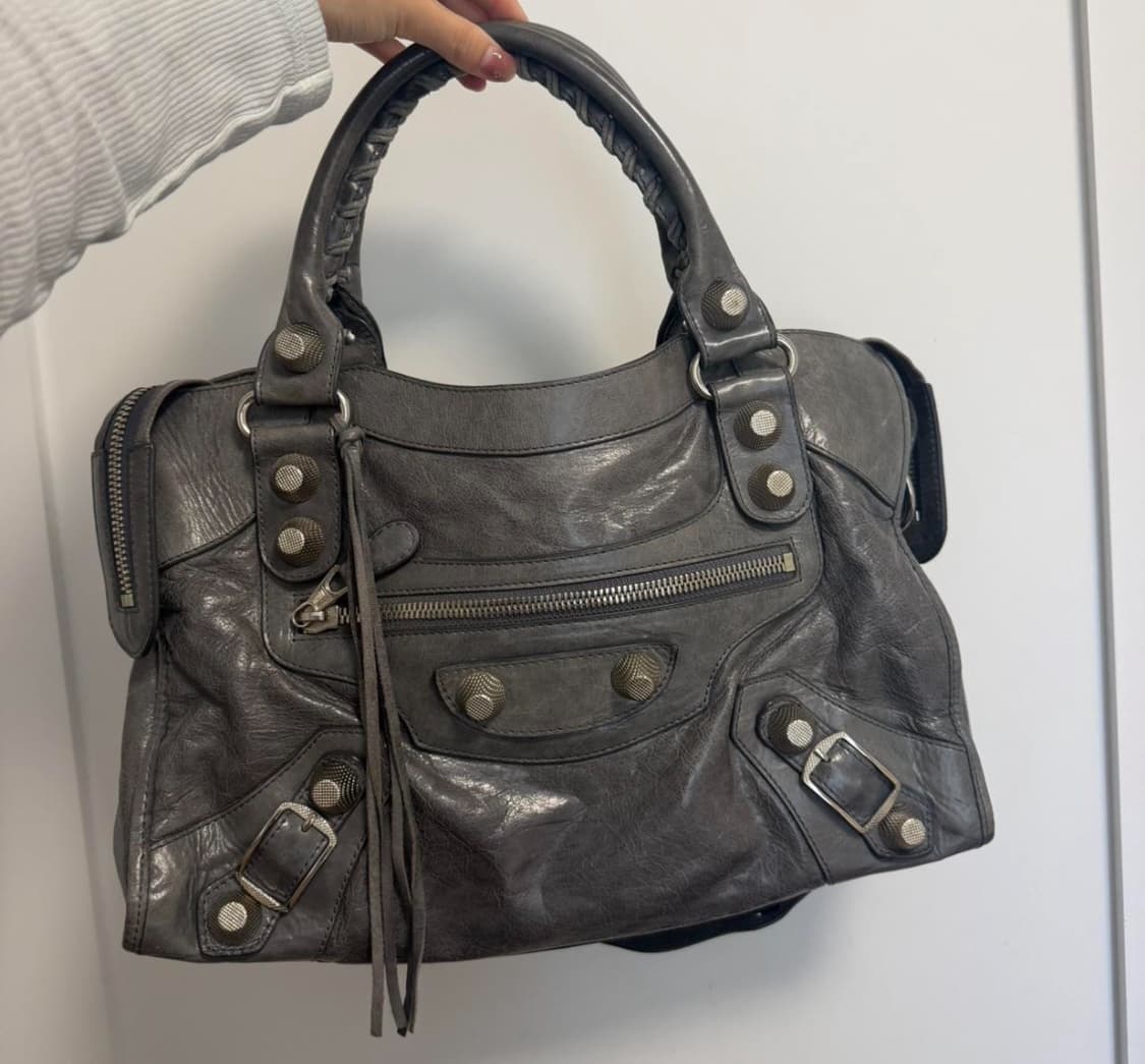 Balenciaga 발렌시아가 모터백 시티백 라이트 그레이 은장 상품이미지2